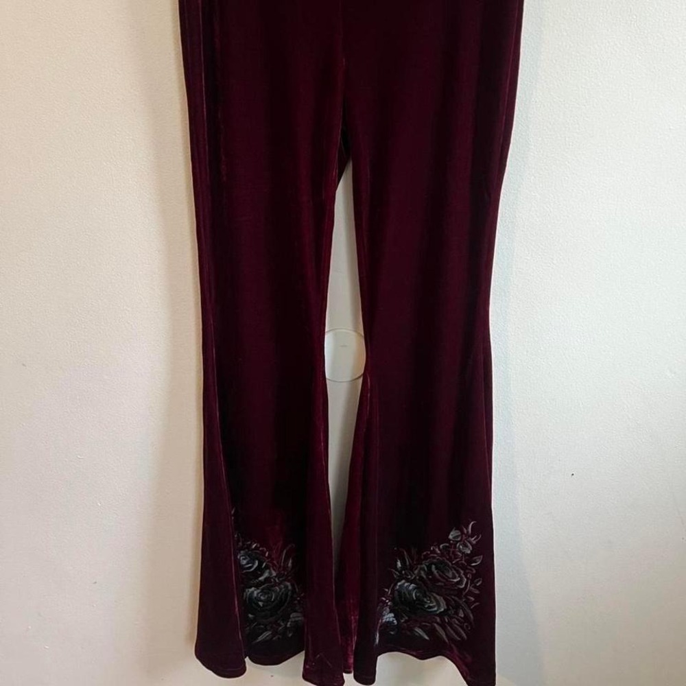 A devils rose Flared trousers goth whimsigoth western goth Small - Picture 3 of 4
